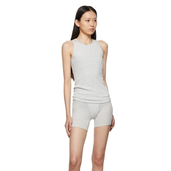 SKIMS Ribbed Boyfriend Tank Grey - Picture 1 of 6